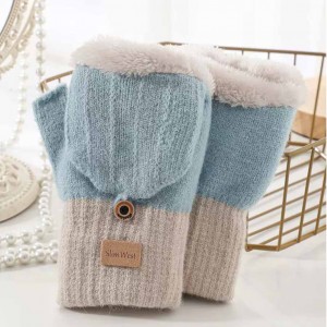 SlimWest Gloves for winter women warm and thickened with fleece