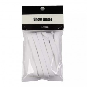 Snow Luster 8mm flat shoelaces pure white Shoe laces 2pairs