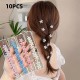 Elegant 10-Piece Flower Hair Clips for Girls - All-Season Princess Style Accessories, Perfect for Casual Chic &amp; Gifts
