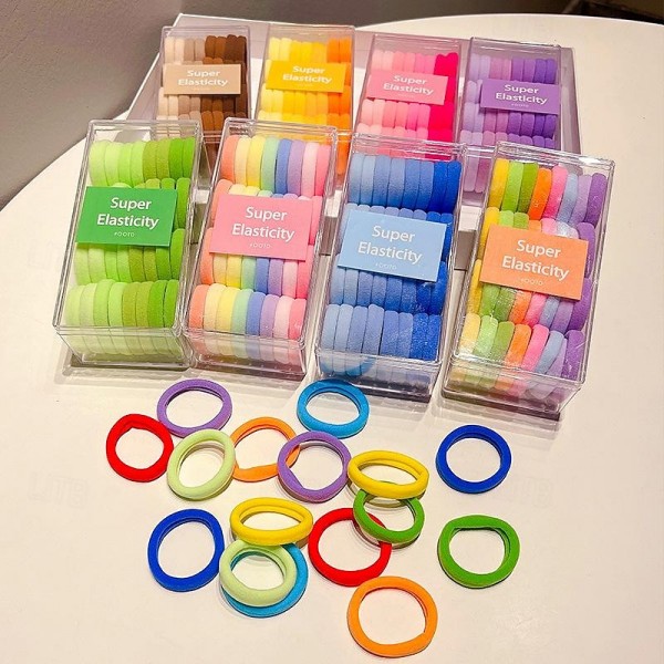 Children's Colored Hair Loop, Large Size, Not Harmful To Hair, High Ponytail Hair Rope, Tied Headband, Durable, High Elastic Rubber Band Leather Cover For Girls Children's Colored Hair Loop, Large Size, Not Harmful To Hair, High Ponytail Hair Rope, Tied Headband, Durable, High Elastic Rubber Band Leather Cover For Girls