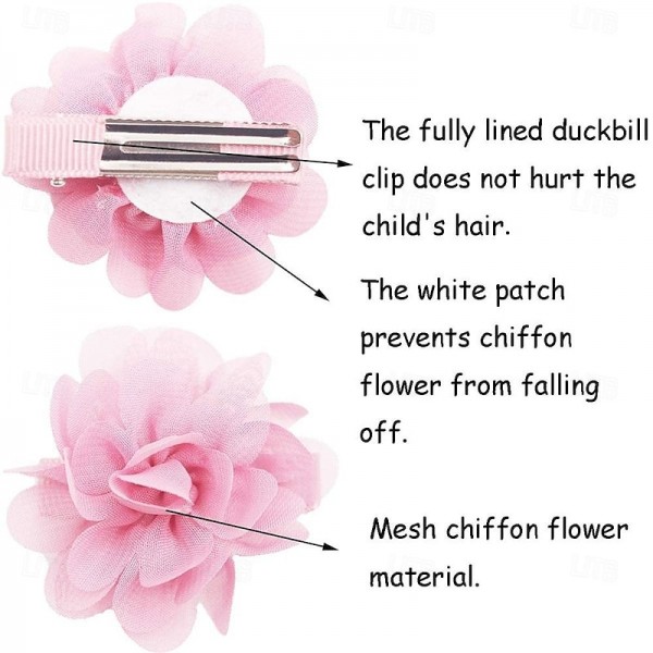 20PCS 2" Chiffon Flower Hair Bows Clips Flower Tiny Hair Clips Fine Hair for Girls Infants Toddlers Set of 20 Pairs 20PCS 2" Chiffon Flower Hair Bows Clips Flower Tiny Hair Clips Fine Hair for Girls Infants Toddlers Set of 20 Pairs