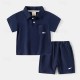 2 Pieces Toddler Boys T-shirt & Shorts Outfit Solid Color Short Sleeve Set School Fashion Daily Summer Spring 3-7 Years Navy White Green 2 Pieces Toddler Boys T-shirt & Shorts Outfit Solid Color Short Sleeve Set School Fashion Daily Summer Spring 3-7 Years Navy White Green