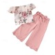 2 Pieces Kids Girls' Graphic Pants Suit Set Sleeveless Fashion Outdoor 3-7 Years Summer Pink Red Blue 2 Pieces Kids Girls' Graphic Pants Suit Set Sleeveless Fashion Outdoor 3-7 Years Summer Pink Red Blue