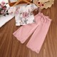 2 Pieces Kids Girls' Graphic Pants Suit Set Sleeveless Fashion Outdoor 3-7 Years Summer Pink Red Blue 2 Pieces Kids Girls' Graphic Pants Suit Set Sleeveless Fashion Outdoor 3-7 Years Summer Pink Red Blue