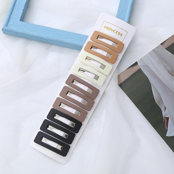 10pcs Hair Clip Simple Bb Clip Side Clip Candy Color Oval Frosted 10pcs Hair Clip Simple Bb Clip Side Clip Candy Color Oval Frosted