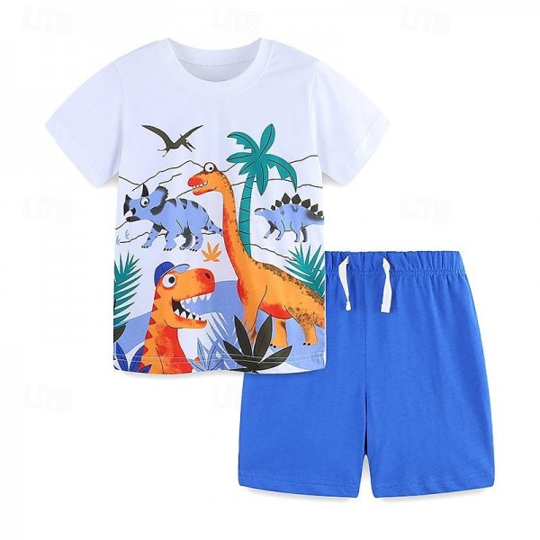2 Pieces Toddler Boys T-shirt & Shorts Outfit Graphic Short Sleeve Set School Fashion Daily Summer Spring 3-7 Years 2 Pieces Toddler Boys T-shirt & Shorts Outfit Graphic Short Sleeve Set School Fashion Daily Summer Spring 3-7 Years