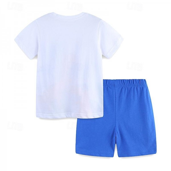 2 Pieces Toddler Boys T-shirt & Shorts Outfit Graphic Short Sleeve Set School Fashion Daily Summer Spring 3-7 Years 2 Pieces Toddler Boys T-shirt & Shorts Outfit Graphic Short Sleeve Set School Fashion Daily Summer Spring 3-7 Years