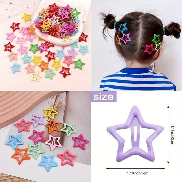 42PCS Glitter Star Hair Clips for Baby Girls - Adorable School-Ready Accessories &amp; Perfect Gifts