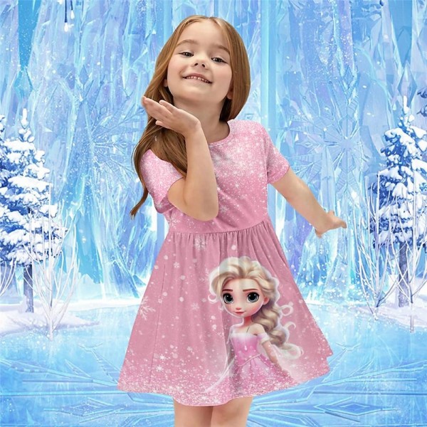 Girls' 3D Princess Dress Pink Short Sleeve 3D Print Summer Daily Holiday Casual Beautiful Kids 3-12 Years Casual Dress Skater Dress Above Knee Polyester Regular Fit Girls' 3D Princess Dress Pink Short Sleeve 3D Print Summer Daily Holiday Casual Beautiful Kids 3-12 Years Casual Dress Skater Dress Above Knee Polyester Regular Fit