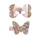 A Pair Little Girl Golden Butterfly Pair Clip Rainbow Bow Bang Clip Children's Glitter Leather Full Bag Clip A Pair Little Girl Golden Butterfly Pair Clip Rainbow Bow Bang Clip Children's Glitter Leather Full Bag Clip