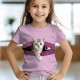 Girls' 3D Cat Tee Shirts Pink Short Sleeve 3D Print Summer Active Fashion Cute Polyester Kids 3-12 Years Crew Neck Outdoor Casual Daily Regular Fit Girls' 3D Cat Tee Shirts Pink Short Sleeve 3D Print Summer Active Fashion Cute Polyester Kids 3-12 Years Crew Neck Outdoor Casual Daily Regular Fit