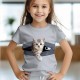 Girls' 3D Cat Tee Shirts Pink Short Sleeve 3D Print Summer Active Fashion Cute Polyester Kids 3-12 Years Crew Neck Outdoor Casual Daily Regular Fit Girls' 3D Cat Tee Shirts Pink Short Sleeve 3D Print Summer Active Fashion Cute Polyester Kids 3-12 Years Crew Neck Outdoor Casual Daily Regular Fit