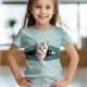 Girls' 3D Cat Tee Shirts Pink Short Sleeve 3D Print Summer Active Fashion Cute Polyester Kids 3-12 Years Crew Neck Outdoor Casual Daily Regular Fit Girls' 3D Cat Tee Shirts Pink Short Sleeve 3D Print Summer Active Fashion Cute Polyester Kids 3-12 Years Crew Neck Outdoor Casual Daily Regular Fit