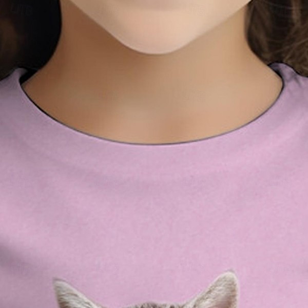 Girls' 3D Cat Tee Shirts Pink Short Sleeve 3D Print Summer Active Fashion Cute Polyester Kids 3-12 Years Crew Neck Outdoor Casual Daily Regular Fit Girls' 3D Cat Tee Shirts Pink Short Sleeve 3D Print Summer Active Fashion Cute Polyester Kids 3-12 Years Crew Neck Outdoor Casual Daily Regular Fit