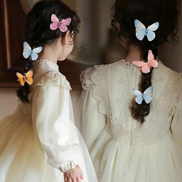 6pcs Butterfly Rhinestone Gradient Color Butterfly Hair Clips, Girls Hair Accessories 6pcs Butterfly Rhinestone Gradient Color Butterfly Hair Clips, Girls Hair Accessories