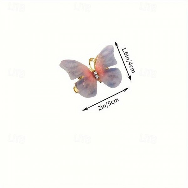 6pcs Butterfly Rhinestone Gradient Color Butterfly Hair Clips, Girls Hair Accessories 6pcs Butterfly Rhinestone Gradient Color Butterfly Hair Clips, Girls Hair Accessories