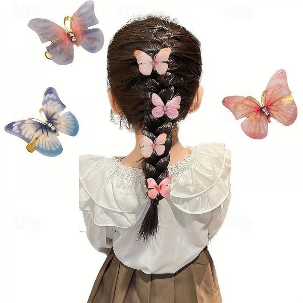 6pcs Butterfly Rhinestone Gradient Color Butterfly Hair Clips, Girls Hair Accessories 6pcs Butterfly Rhinestone Gradient Color Butterfly Hair Clips, Girls Hair Accessories