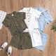 2 Pieces Toddler Boys T-shirt & Shorts Outfit Solid Color Short Sleeve Set School Fashion Daily Summer Spring 3-7 Years Light Blue ArmyGreen White 2 Pieces Toddler Boys T-shirt & Shorts Outfit Solid Color Short Sleeve Set School Fashion Daily Summer Spring 3-7 Years Light Blue ArmyGreen White