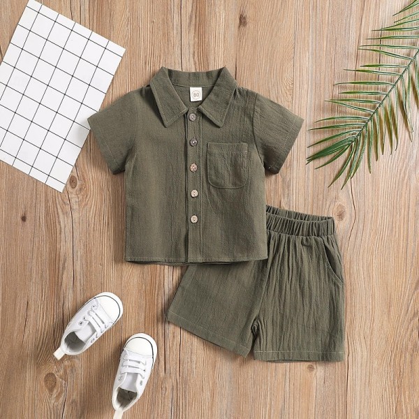 2 Pieces Toddler Boys T-shirt & Shorts Outfit Solid Color Short Sleeve Set School Fashion Daily Summer Spring 3-7 Years Light Blue ArmyGreen White 2 Pieces Toddler Boys T-shirt & Shorts Outfit Solid Color Short Sleeve Set School Fashion Daily Summer Spring 3-7 Years Light Blue ArmyGreen White