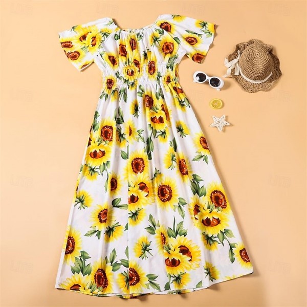 Mommy And Me Summer Dresses Family Matching Outfits Beach Sunflower Children's Dress Mother Children's Family Matching Mommy And Me Summer Dresses Family Matching Outfits Beach Sunflower Children's Dress Mother Children's Family Matching