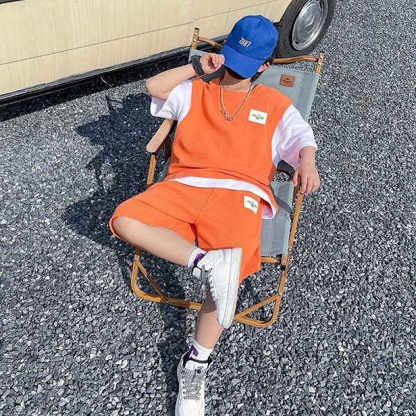 2 Pieces Kids Boys T-shirt & Shorts Outfit Solid Color Short Sleeve Set Outdoor Fashion Daily Summer Spring 3-7 Years Blue Orange Grey 2 Pieces Kids Boys T-shirt & Shorts Outfit Solid Color Short Sleeve Set Outdoor Fashion Daily Summer Spring 3-7 Years Blue Orange Grey