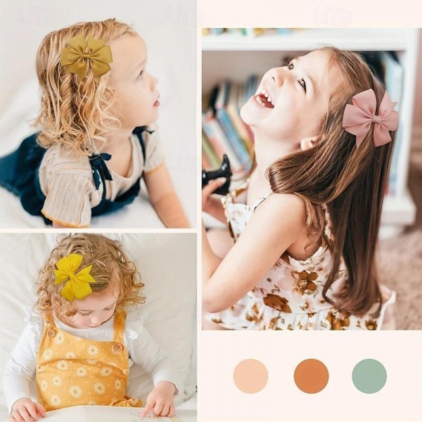40-Piece Girls' Bow Hair Clips - Solid Color, Premium Polyester, Perfect for Everyday Style & Gifts, Ages 3-14 40-Piece Girls' Bow Hair Clips - Solid Color, Premium Polyester, Perfect for Everyday Style & Gifts, Ages 3-14