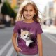 Girls' 3D Cat Tee Shirts Short Sleeve 3D Print Summer Active Fashion Cute Polyester Kids 3-12 Years Crew Neck Outdoor Casual Daily Regular Fit Girls' 3D Cat Tee Shirts Short Sleeve 3D Print Summer Active Fashion Cute Polyester Kids 3-12 Years Crew Neck Outdoor Casual Daily Regular Fit