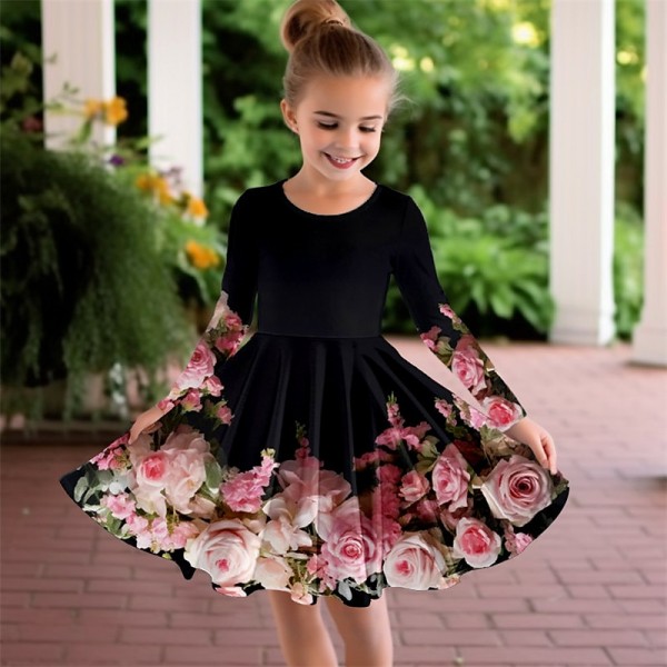 Girls' 3D Floral Rose Dress Long Sleeve 3D Print Spring Fall Sports & Outdoor Daily Holiday Cute Casual Beautiful Kids 3-12 Years Casual Dress A Line Dress Above Knee Polyester Regular Fit Girls' 3D Floral Rose Dress Long Sleeve 3D Print Spring Fall Sports & Outdoor Daily Holiday Cute Casual Beautiful Kids 3-12 Years Casual Dress A Line Dress Above Knee Polyester Regular Fit