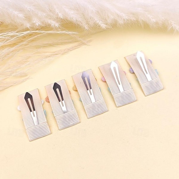 5-Pack Children's Square Hair Clip Embroidery Subsidy Small Flower Bangs Edge Clip Girl Handmade Knitted Hair Accessories 5-Pack Children's Square Hair Clip Embroidery Subsidy Small Flower Bangs Edge Clip Girl Handmade Knitted Hair Accessories