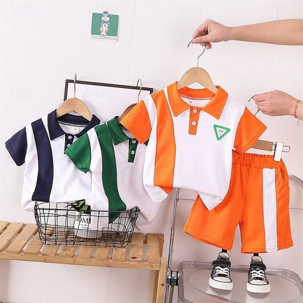 Boys' Set Trendy 0-5-year-old Children's Short sleeved Polo Shirt Infant Casual Summer Wear Boys' Set Trendy 0-5-year-old Children's Short sleeved Polo Shirt Infant Casual Summer Wear