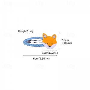 10PCS Children&#039;s Animal Flower BB Pair Clip Little Girl Elliptical Water Drop Edge Clip Handmade Thread Ribbon Wrap Cloth