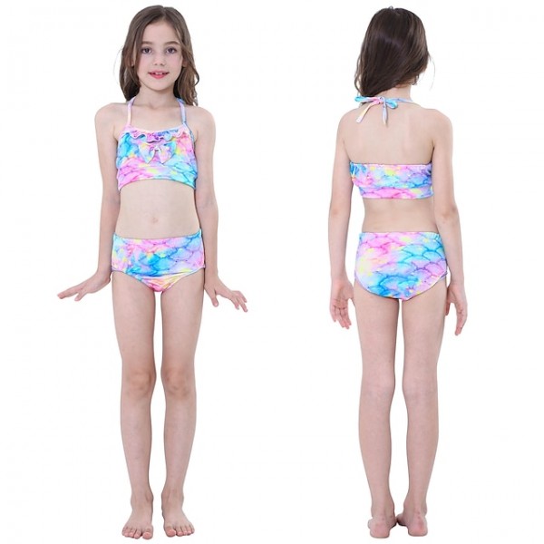 Kids Girls‘ Swimwear Bikini 3-10 Years 3pcs Three Piece Swimsuit Mermaid Tail The Little Mermaid Swimwear Gradient Sleeveless Blue Rainbow Red Beach Active Cosplay Costumes Bathing Suits Summer Kids Girls‘ Swimwear Bikini 3-10 Years 3pcs Three Piece Swimsuit Mermaid Tail The Little Mermaid Swimwear Gradient Sleeveless Blue Rainbow Red Beach Active Cosplay Costumes Bathing Suits Summer