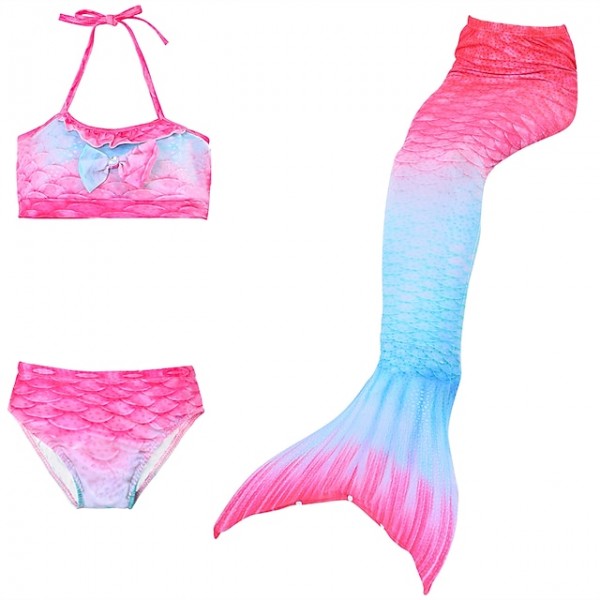 Kids Girls‘ Swimwear Bikini 3-10 Years 3pcs Three Piece Swimsuit Mermaid Tail The Little Mermaid Swimwear Gradient Sleeveless Blue Rainbow Red Beach Active Cosplay Costumes Bathing Suits Summer Kids Girls‘ Swimwear Bikini 3-10 Years 3pcs Three Piece Swimsuit Mermaid Tail The Little Mermaid Swimwear Gradient Sleeveless Blue Rainbow Red Beach Active Cosplay Costumes Bathing Suits Summer