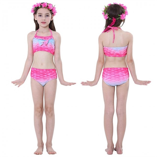 Kids Girls‘ Swimwear Bikini 3-10 Years 3pcs Three Piece Swimsuit Mermaid Tail The Little Mermaid Swimwear Gradient Sleeveless Blue Rainbow Red Beach Active Cosplay Costumes Bathing Suits Summer Kids Girls‘ Swimwear Bikini 3-10 Years 3pcs Three Piece Swimsuit Mermaid Tail The Little Mermaid Swimwear Gradient Sleeveless Blue Rainbow Red Beach Active Cosplay Costumes Bathing Suits Summer