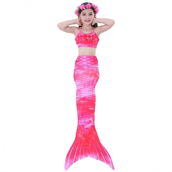Kids Girls‘ Swimwear Bikini 3-10 Years 3pcs Three Piece Swimsuit Mermaid Tail The Little Mermaid Swimwear Gradient Sleeveless Blue Rainbow Red Beach Active Cosplay Costumes Bathing Suits Summer Kids Girls‘ Swimwear Bikini 3-10 Years 3pcs Three Piece Swimsuit Mermaid Tail The Little Mermaid Swimwear Gradient Sleeveless Blue Rainbow Red Beach Active Cosplay Costumes Bathing Suits Summer