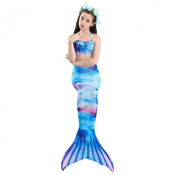 Kids Girls‘ Swimwear Bikini 3-10 Years 3pcs Three Piece Swimsuit Mermaid Tail The Little Mermaid Swimwear Gradient Sleeveless Blue Rainbow Red Beach Active Cosplay Costumes Bathing Suits Summer Kids Girls‘ Swimwear Bikini 3-10 Years 3pcs Three Piece Swimsuit Mermaid Tail The Little Mermaid Swimwear Gradient Sleeveless Blue Rainbow Red Beach Active Cosplay Costumes Bathing Suits Summer