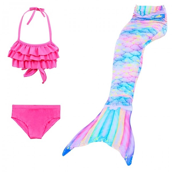 Kids Girls‘ Swimwear Bikini 3-10 Years 3pcs Three Piece Swimsuit Mermaid Tail The Little Mermaid Swimwear Gradient Sleeveless Blue Rainbow Red Beach Active Cosplay Costumes Bathing Suits Summer Kids Girls‘ Swimwear Bikini 3-10 Years 3pcs Three Piece Swimsuit Mermaid Tail The Little Mermaid Swimwear Gradient Sleeveless Blue Rainbow Red Beach Active Cosplay Costumes Bathing Suits Summer