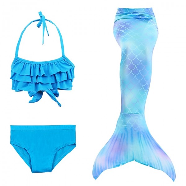 Kids Girls‘ Swimwear Bikini 3-10 Years 3pcs Three Piece Swimsuit Mermaid Tail The Little Mermaid Swimwear Gradient Sleeveless Blue Rainbow Red Beach Active Cosplay Costumes Bathing Suits Summer Kids Girls‘ Swimwear Bikini 3-10 Years 3pcs Three Piece Swimsuit Mermaid Tail The Little Mermaid Swimwear Gradient Sleeveless Blue Rainbow Red Beach Active Cosplay Costumes Bathing Suits Summer