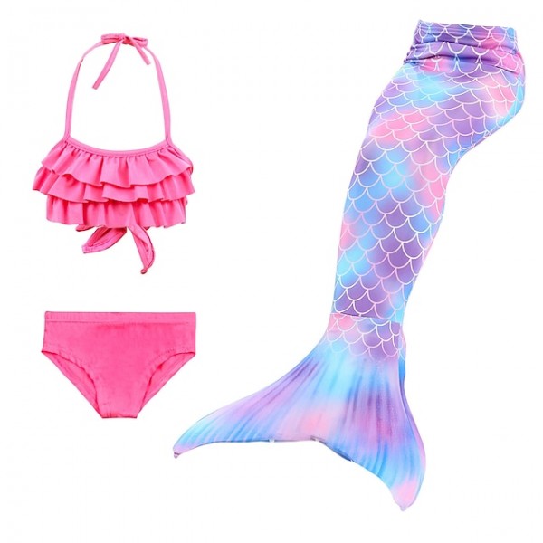 Kids Girls‘ Swimwear Bikini 3-10 Years 3pcs Three Piece Swimsuit Mermaid Tail The Little Mermaid Swimwear Gradient Sleeveless Blue Rainbow Red Beach Active Cosplay Costumes Bathing Suits Summer Kids Girls‘ Swimwear Bikini 3-10 Years 3pcs Three Piece Swimsuit Mermaid Tail The Little Mermaid Swimwear Gradient Sleeveless Blue Rainbow Red Beach Active Cosplay Costumes Bathing Suits Summer