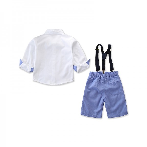 Boys 3D Color Block Shirt &amp; Shorts Formal Set Long Sleeve Summer Active Basic Casual Cotton Spandex Kids Toddler School Party Regular Fit