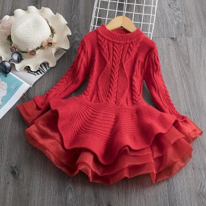 Kids Toddler Little Girls&#039; Dress Patchwork Daily White Purple Khaki Above Knee Long Sleeve Dresses Fall Winter Slim