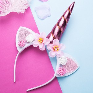 Kid Baby Girls&#039;  Unicorn Headband Floral Style Hair Accessories Blushing Pink Cute Adorable Party Accessories