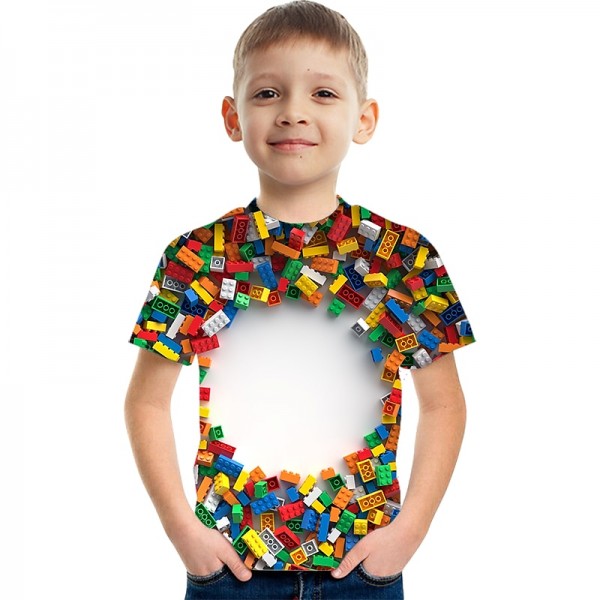 Kids Boys' T shirt Tee Short Sleeve Graphic 3D Print Kid Top Optical Illusion Daily Outdoor Active Streetwear Sports Summer Tee 3-12 Years Kids Boys' T shirt Tee Short Sleeve Graphic 3D Print Kid Top Optical Illusion Daily Outdoor Active Streetwear Sports Summer Tee 3-12 Years