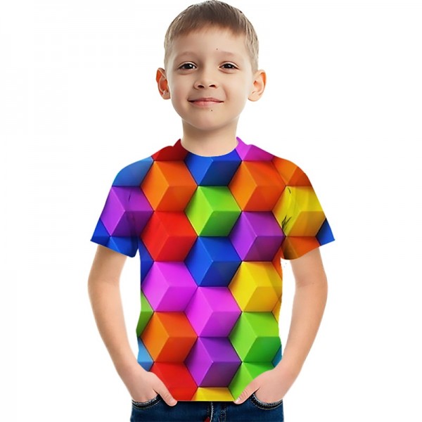 Kids Boys' T shirt Tee Short Sleeve Graphic 3D Print Kid Top Optical Illusion Daily Outdoor Active Streetwear Sports Summer Tee 3-12 Years Kids Boys' T shirt Tee Short Sleeve Graphic 3D Print Kid Top Optical Illusion Daily Outdoor Active Streetwear Sports Summer Tee 3-12 Years