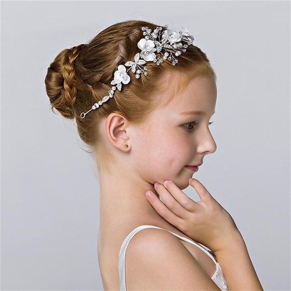 Girls' Cute Princess Wedding Headpiece White Flower Fashion Cute Headband Pearl Hair Dress for Girl Girls' Cute Princess Wedding Headpiece White Flower Fashion Cute Headband Pearl Hair Dress for Girl