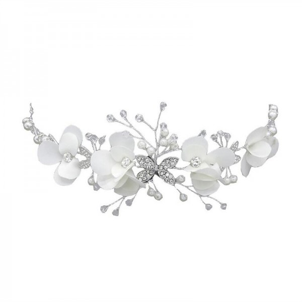 Girls' Cute Princess Wedding Headpiece White Flower Fashion Cute Headband Pearl Hair Dress for Girl Girls' Cute Princess Wedding Headpiece White Flower Fashion Cute Headband Pearl Hair Dress for Girl