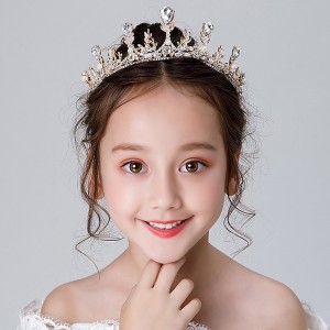 Kids Baby Girls&#039; Crown Headdress Princess Girl Crown Crystal Headband Golden Frozen Aisha Girl Birthday Hair Accessory