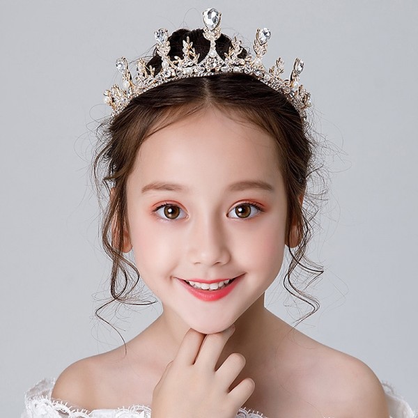 Kids Baby Girls' Crown Headdress Princess Girl Crown Crystal Headband Golden Frozen Aisha Girl Birthday Hair Accessory Kids Baby Girls' Crown Headdress Princess Girl Crown Crystal Headband Golden Frozen Aisha Girl Birthday Hair Accessory
