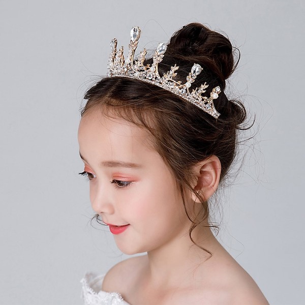 Kids Baby Girls' Crown Headdress Princess Girl Crown Crystal Headband Golden Frozen Aisha Girl Birthday Hair Accessory Kids Baby Girls' Crown Headdress Princess Girl Crown Crystal Headband Golden Frozen Aisha Girl Birthday Hair Accessory