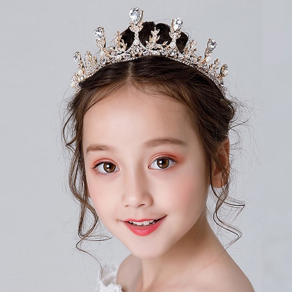 Kids Baby Girls' Crown Headdress Princess Girl Crown Crystal Headband Golden Frozen Aisha Girl Birthday Hair Accessory Kids Baby Girls' Crown Headdress Princess Girl Crown Crystal Headband Golden Frozen Aisha Girl Birthday Hair Accessory